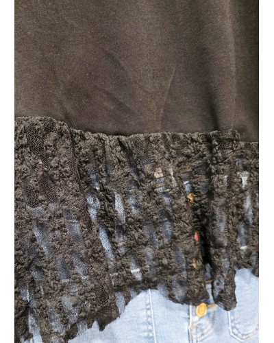 Camiseta Puntilla / Negro