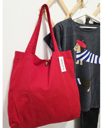 Maxi Shopper Tela / Rojo