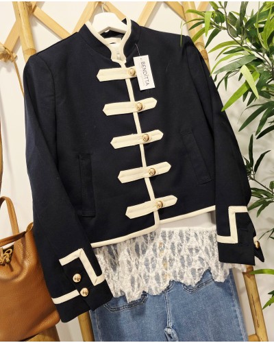 Chaqueta Militar Alamares / Azul Marino