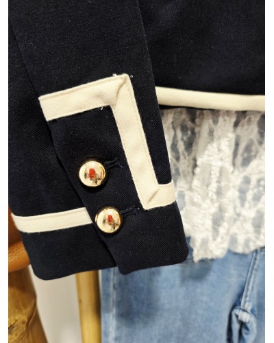 Chaqueta Militar Alamares / Azul Marino