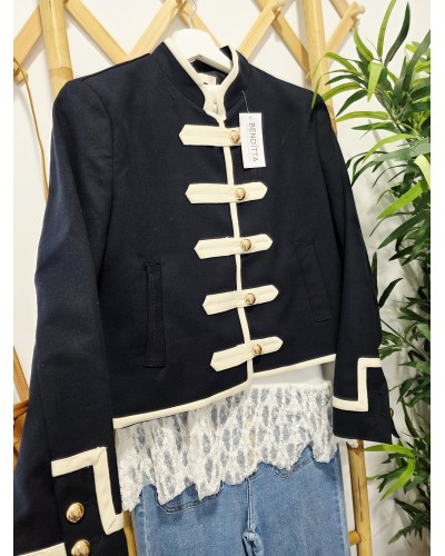 Chaqueta Militar Alamares / Azul Marino