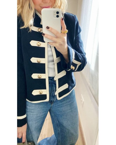 Chaqueta Militar Alamares / Azul Marino