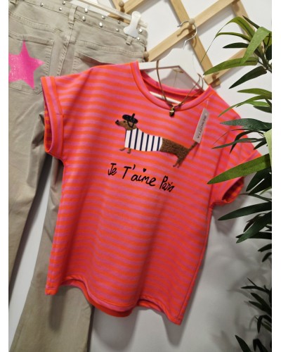 Camiseta Teckel / París Naranja