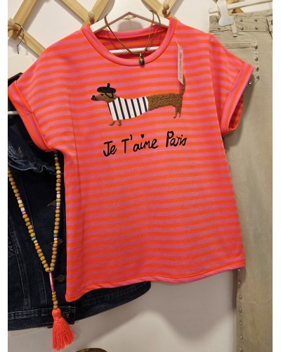 Camiseta Teckel / París Naranja