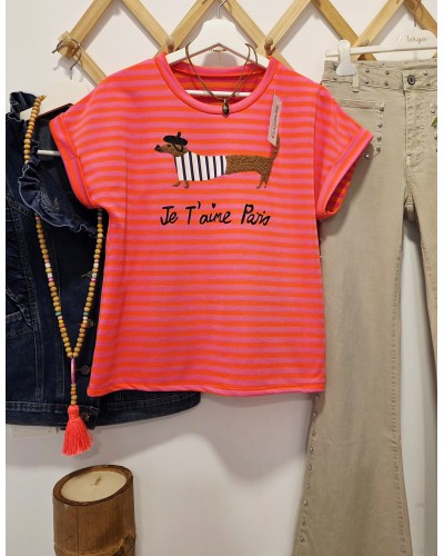 Camiseta Teckel / París Naranja