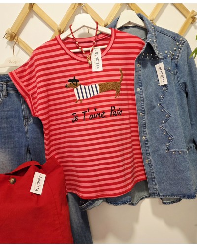 Camiseta Teckel / París Rojo