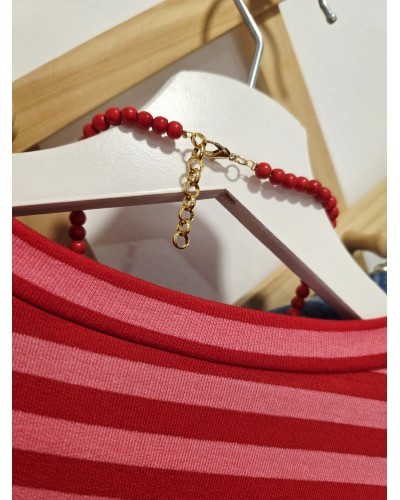 Collar Cuentas / Cruz Rojo