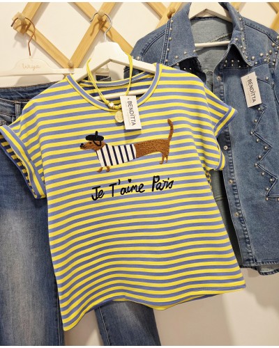 Camiseta Teckel / París Amarillo