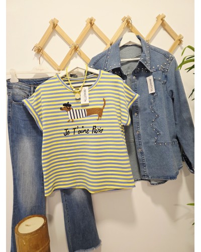 Camiseta Teckel / París Amarillo