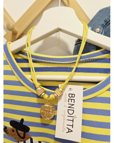 Collar Cordón / Moneda Amarillo
