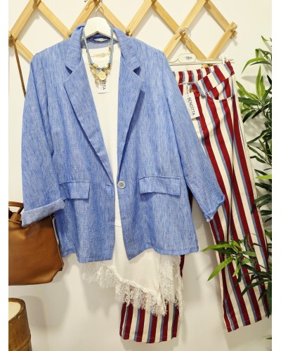 Blazer Lino Azul