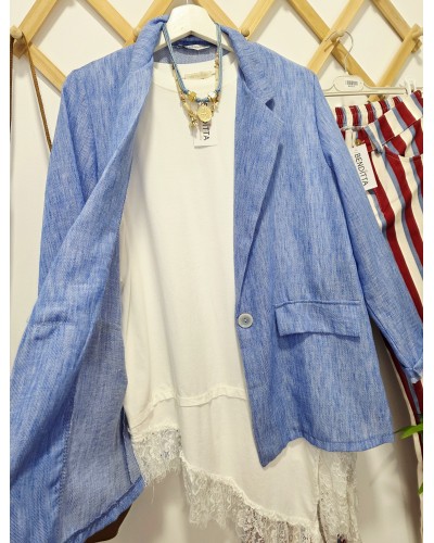 Blazer Lino Azul