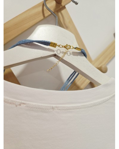 Collar Cordón / Moneda Azul