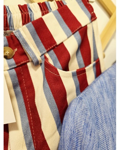 Jeans Rayas Azul / Granate