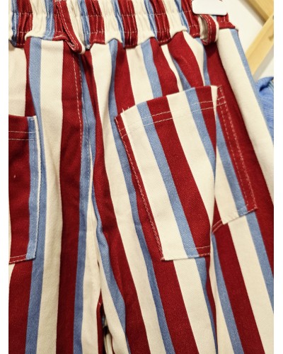 Jeans Rayas Azul / Granate