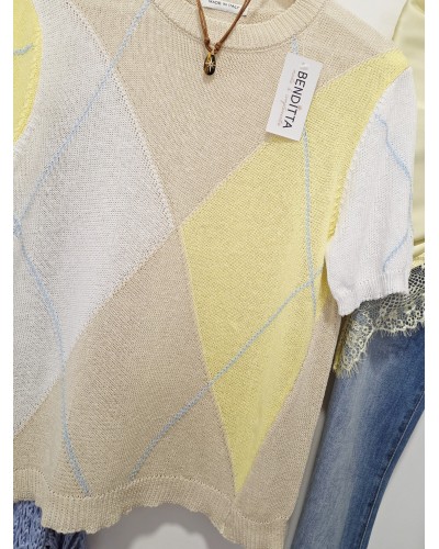 Jersey Fino Rombos / Amarillo