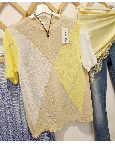 Jersey Fino Rombos / Amarillo