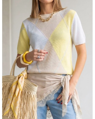 Jersey Fino Rombos / Amarillo