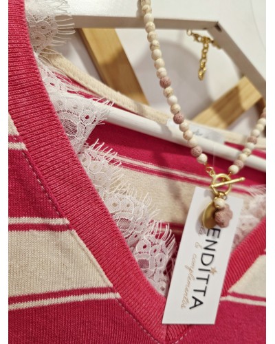 Jersey Fino / Puntilla Fucsia