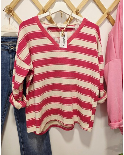 Jersey Fino / Puntilla Fucsia