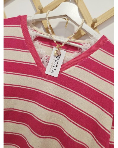 Jersey Fino / Puntilla Fucsia