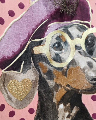 Camiseta Teckel / Lunares Rosa