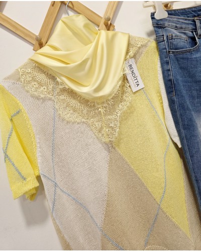 Pañuelo Lencero / Puntilla Amarillo