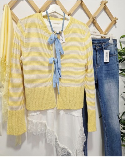 Cardigan Rayas / Lazada Amarillo