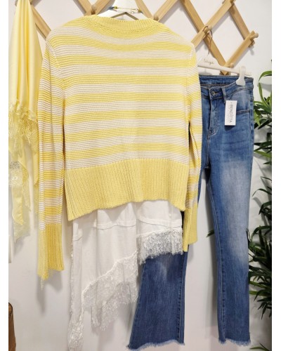 Cardigan Rayas / Lazada Amarillo