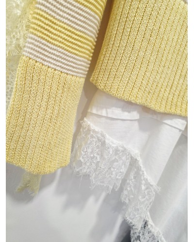 Cardigan Rayas / Lazada Amarillo
