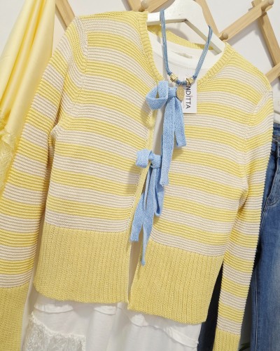 Cardigan Rayas / Lazada Amarillo