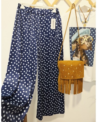 Pantalón Fluido / Lunares Azul