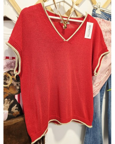 Jersey Ribete Dorado / Rojo