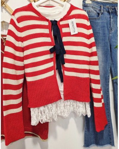 Cardigan Rayas / Lazada Rojo