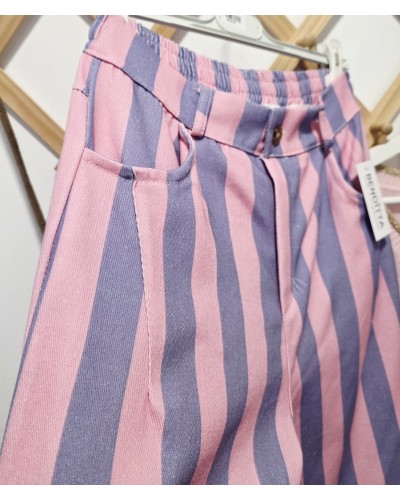 Jeans Barrel / Rayas Rosa