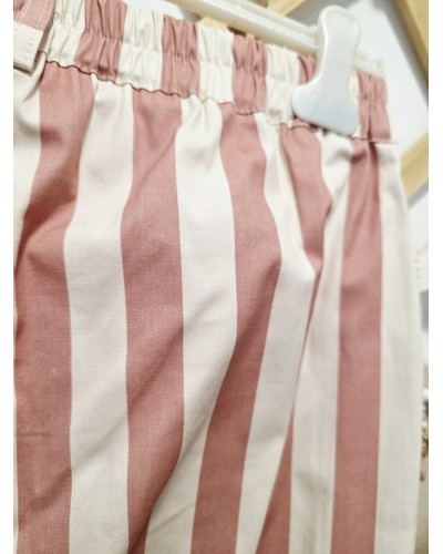 Jeans Rayas / Bolsillo Redondo Rosa