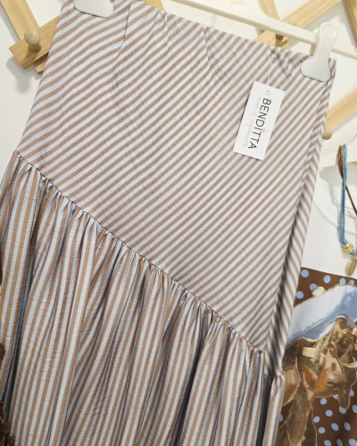 Falda Volante Celeste / Camel