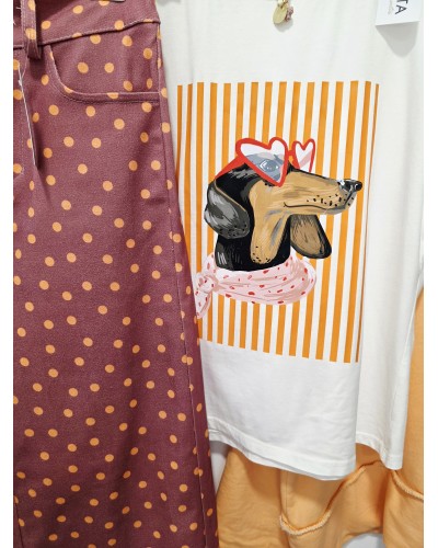 Camiseta Teckel / Gafas Corazón