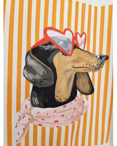 Camiseta Teckel / Gafas Corazón