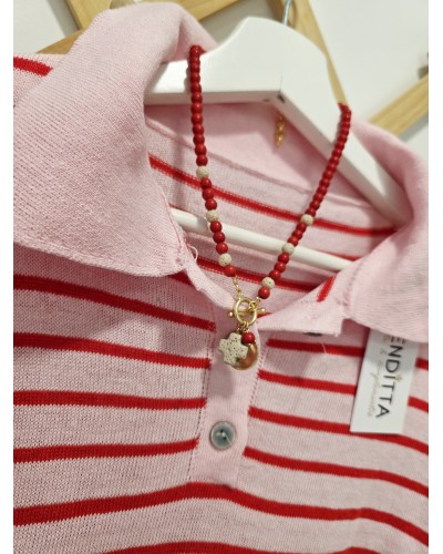 Polo Punto Fino / Rayas Rosa