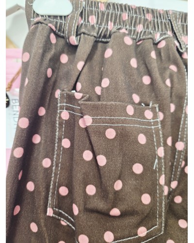 Jeans Lunares Marrón / Rosa