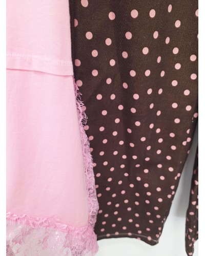 Jeans Lunares Marrón / Rosa