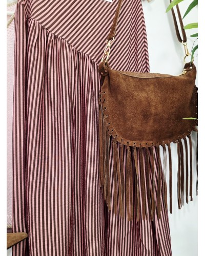 Falda Volante Rosa / Chocolate