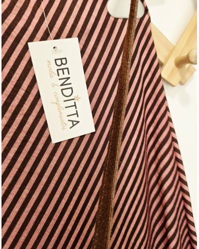 Falda Volante Rosa / Chocolate