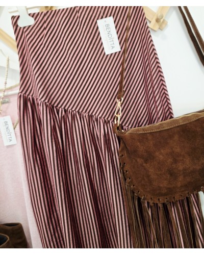 Falda Volante Rosa / Chocolate