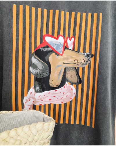 Camiseta Lavado Teckel / Gafas Corazón