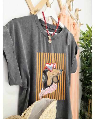 Camiseta Lavado Teckel / Gafas Corazón
