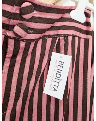 Pantalón Rayas Rosa / Chocolate