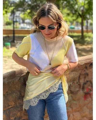 Jersey Fino Rombos / Amarillo