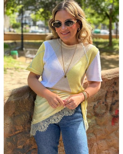 Jersey Fino Rombos / Amarillo